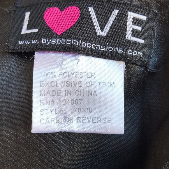 Love black tulle and satin look girl’s dress, sz 7 - Picture 5 of 8